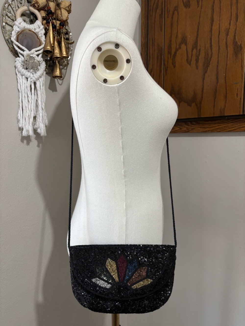 Vintage Crossbody Purse Bag Lot Beaded Leather Tapestry Casino Evening - Picture 2 of 16